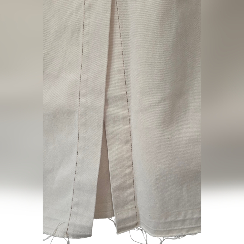 Future Collective By Reese Blutstein Denim Cream Maxi Skirt Size 12 - Picture 4 of 6